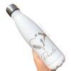 termo botella de acero color blanco personalizada en grabado laser para regalo estilista maquillista hair stylist