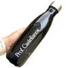 termo botella de acero color negro personalizada en grabado laser para regalo maestro maestra profesor profesora