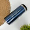 Termo de acero inoxidable color azul personalizado sublimado con nombre para regalo