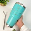 termo 30oz azul aqua regalo personalizado grabado laser