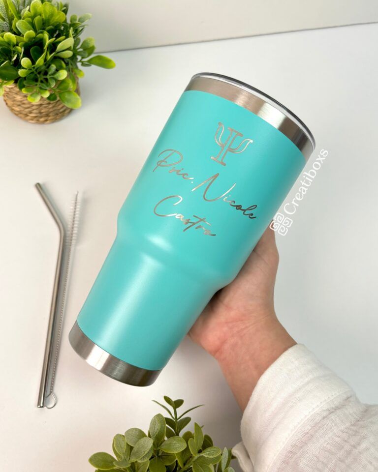 termo 30oz azul aqua regalo personalizado grabado laser