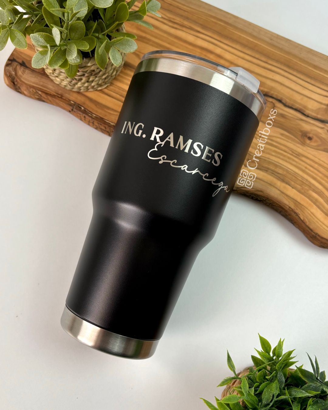 termo 30oz negro regalo personalizado grabado laser