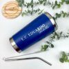 termo 20oz azul personalizado con nombre en grabado laser