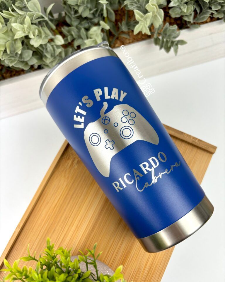 termo azul 20oz personalizado regalo gamer