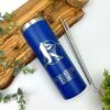 termo skinny azul 20oz regalo personalizado grabado beisbol