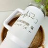 termo 40oz blanco regalo personalizado en grabado laser con nombre electrocardiograma estetoscopio para enfermera