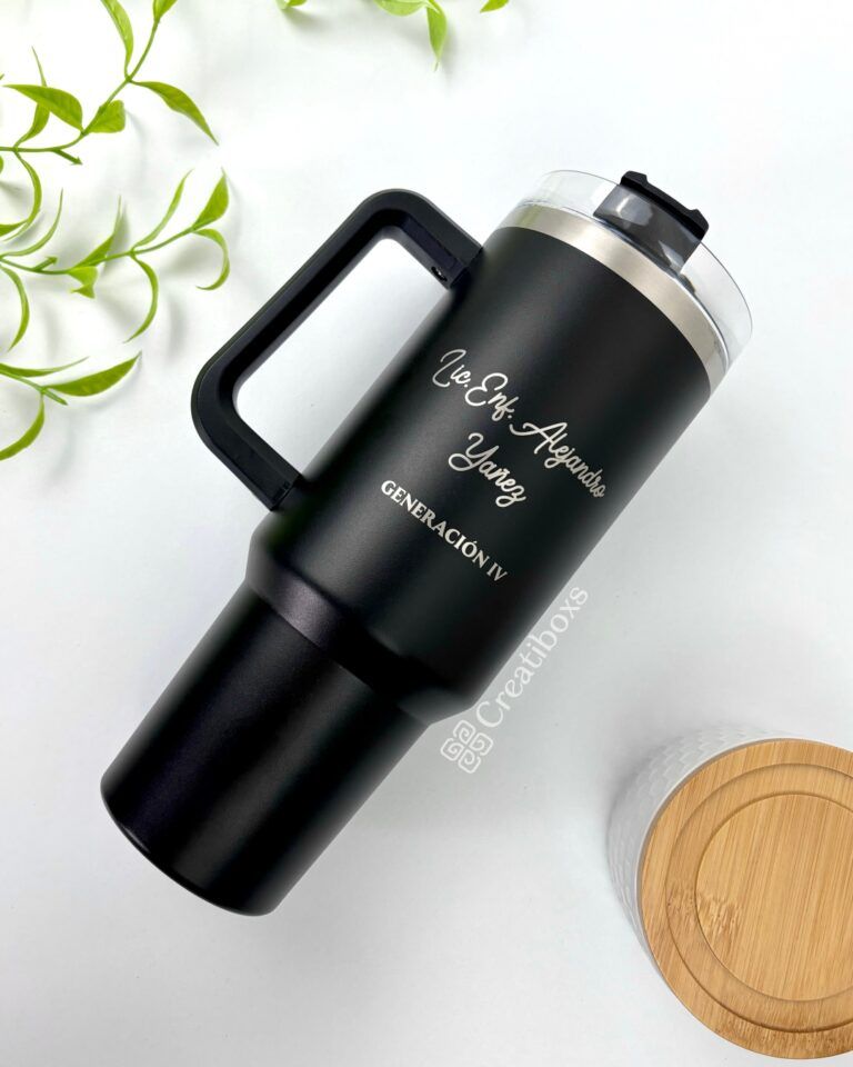 termo 40oz negro regalo personalizado en grabado laser con nombre