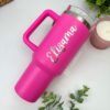 termo 40oz rosa fucsia regalo personalizado en grabado laser con nombre