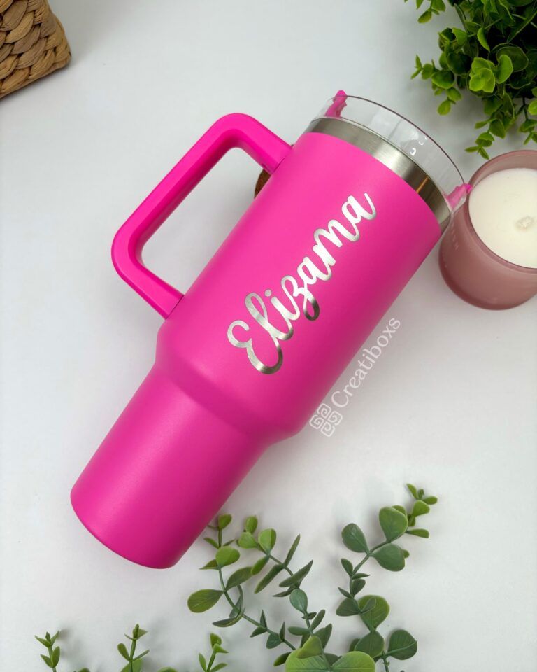 termo 40oz rosa fucsia regalo personalizado en grabado laser con nombre