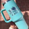 termo 40oz azul turquesa regalo personalizado en grabado laser con nombre y maestra para regalo día del maestro