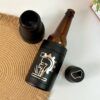 Termo portabotellas botellero color negro de acero inoxidable personalizado en grabado laser con nombre para regalo ingeniero disenador