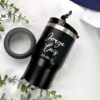 portalatas 4 en 1 color negro personalizado en grabado laser para regalo padrino novio