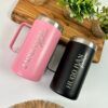 termos tazas 24oz 710ml negro y rosa personalizados en grabado laser