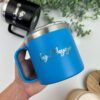dos termos tazas azul y negro de 14oz grabado laser personalizado