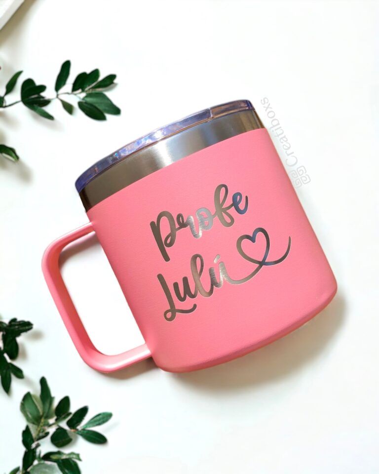 termo taza mediano personalizado 14oz 414ml rosa maestro