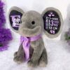 Elefante de peluche con moño morado personalizado regalo para bebe