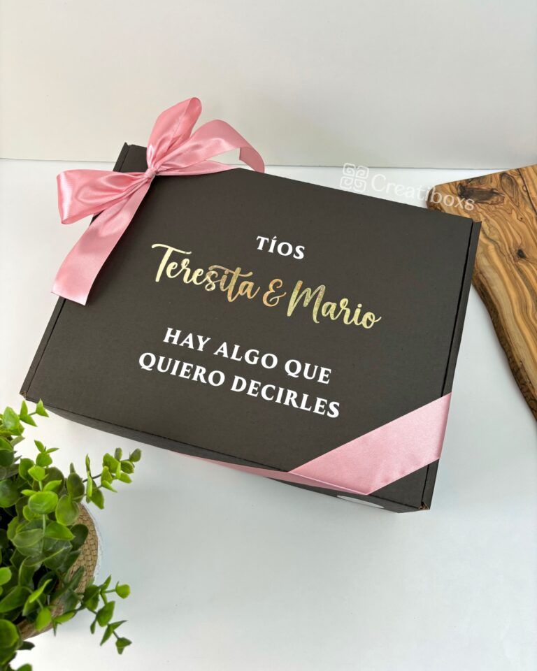caja personalizada para realizar petición de padrinos con frase personalizada hay algo que quiero decirles